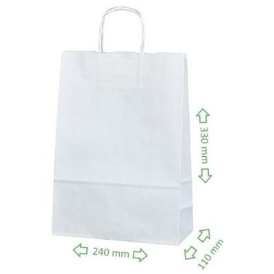 Papírová taška bílá 230x100x320 mm s krouceným uchem ST-INSTITUT INPRO Počet ks v balení: 1 (cena za kus) – Hledejceny.cz
