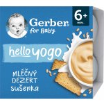 Gerber hello yogo mléčný dezert sušenka 4 x 100 g – Sleviste.cz