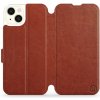 Pouzdro a kryt na mobilní telefon Apple Mobiwear flip Apple iPhone 15 Plus - C_BRS Brown&Gray