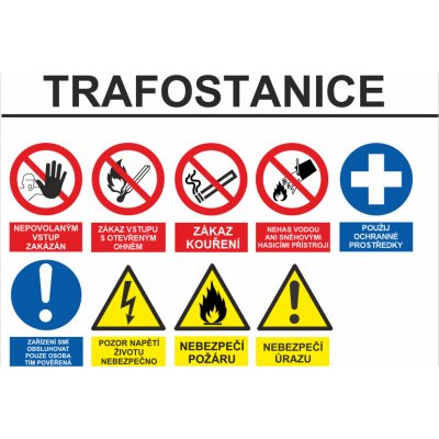 Označení vstupu - TRAFOSTANICE UV tisk plast 3mm 600 x 400 mm – Sleviste.cz