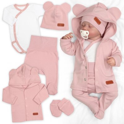 Baby Nellys Bavlněná souprava pro miminko do porodnice 5D Made with love růžová – Sleviste.cz