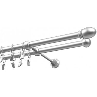 Garol Kovová garnýže dvouřadé 19mm exclusive satyna Oval 160 cm – Zboží Mobilmania