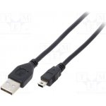 Gembird CCF-USB2-AM5P-6 USB 2.0 A-Mini B (5pin) propojovací, HQ s ferritovým jádrem, 1,8m, černý – Sleviste.cz