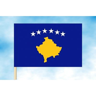 LIBEA, s.r.o. Vlajka Kosova Rozměr: 60×90 cm, Uchycení: Návlek na žerď – Hledejceny.cz