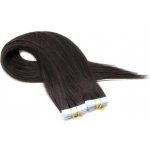40cm tape hair pravé lidské vlasy přírodní černá – Zboží Mobilmania