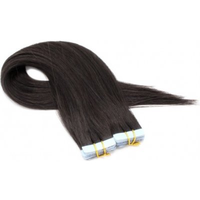 40cm tape hair pravé lidské vlasy přírodní černá – Zboží Mobilmania