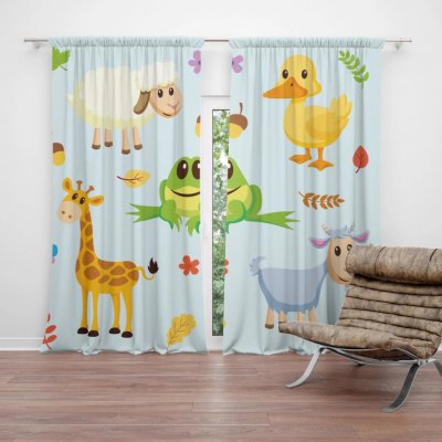 Sablio Závěs Zvířátka 3: 2ks 140x250cm – Hledejceny.cz