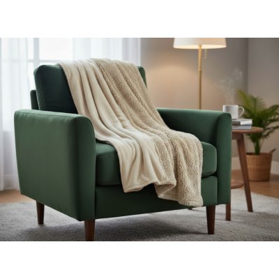 Mybesthome Přehoz na křeslo - sedačku LUXURY světle béžová 70x160 cm – Zboží Dáma