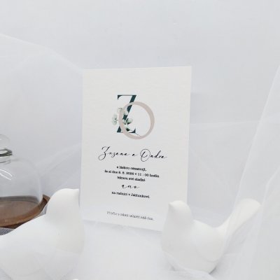 Svatební oznámení Monogram s eukalyptem 1 – Hledejceny.cz