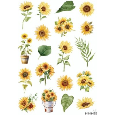 MINIMEE Samolepky A5 Slunečnice – Zboží Dáma