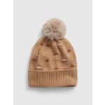 Gap Dětská čepice s bambulí Hnědá – Zboží Mobilmania