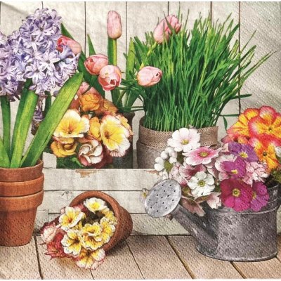 Ubrousek 33x33cm JARNÍ KVĚTY – HobbyKompas.cz