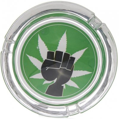 WeedShop Střední skleněný popelník konopný design Popelnik vote – Zboží Dáma