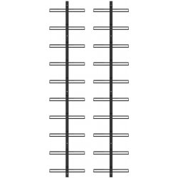vidaXL Nástěnný stojan na víno pro 20 lahví 2 ks, černý kov