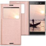 Pouzdro Kwmobile Flipový kryt s oknem Sony Xperia XA1 Ultra růžové – Zboží Mobilmania