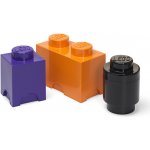LEGO® úložné boxy Multi-Pack 3 ks fialová černá oranžová – Zboží Mobilmania