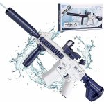 BATTLE Elektrická vodní pistole - M416, zabudovaný 370 ml zásobník, modrá – Zboží Dáma
