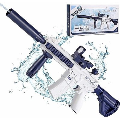 BATTLE Elektrická vodní pistole - M416, zabudovaný 370 ml zásobník, modrá – Zboží Dáma