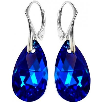 Swarovski Elements Pear krystal stříbrné visací modré slzičky kapky 31215.5 Majestic Blue modrá královská