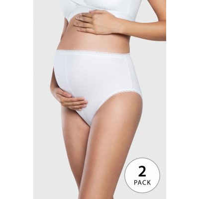Italian Fashion 2PACK těhotenské kalhotky Mama maxi bílá