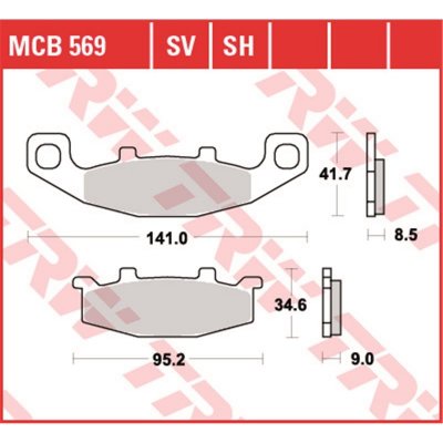 Přední brzdové destičky TRW / Lucas Kawasaki GPZ 500 S 1987 - 1993 směs SV – Sleviste.cz