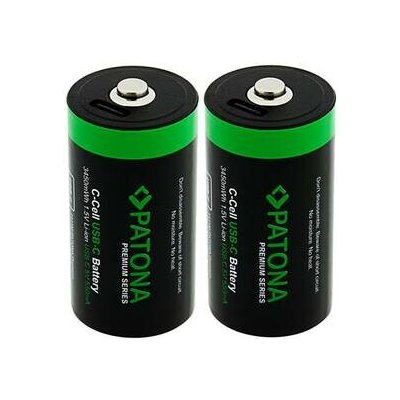 PATONA nabíjecí baterie LR14 (C) Li-lon 2300mAh 1,5V s USB-C nabíjením, 2ks v balení – Zboží Živě