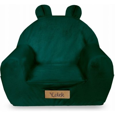Flumi Dětská sedačka Sedačka s ušima odstíny zelené