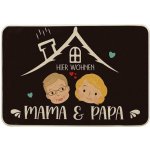 Artoid Fashion Here Živá Máma a Táta Rohožka, Doma Matka Otec Dárky Lapač nečistot Dekorace Rohož – Zboží Mobilmania