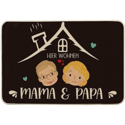 Artoid Fashion Here Živá Máma a Táta Rohožka, Doma Matka Otec Dárky Lapač nečistot Dekorace Rohož – Zboží Mobilmania