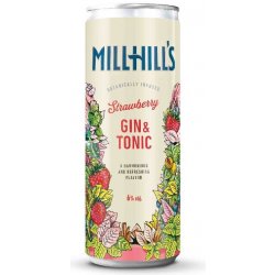 Millhill´s gin & tonic strawberry 6% 0,25 l (plech)