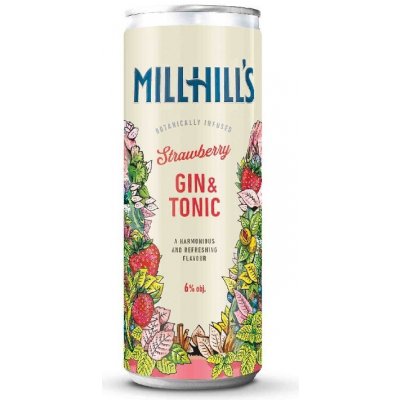 Millhill´s gin & tonic strawberry 6% 0,25 l (plech) – Zbozi.Blesk.cz