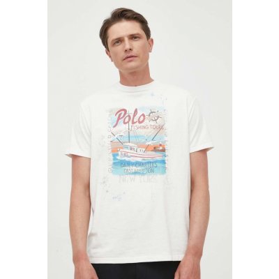 Ralph Lauren bavlněné tričko Polo s potiskem 710909920 bílá