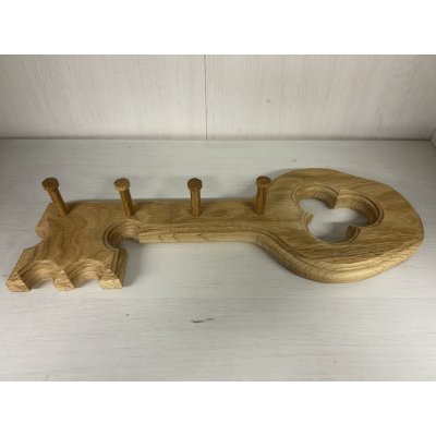 Dřevotéka Dřevěný věšák na klíče dub 34 x 4 cm – Zboží Dáma
