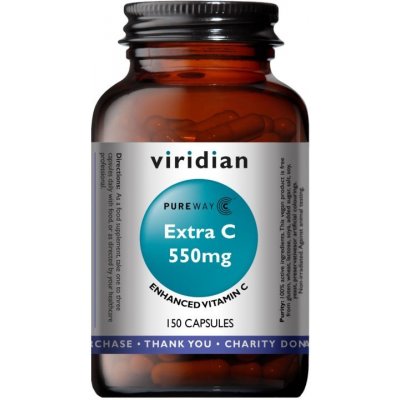 Viridian Extra Vitamín C 550mg 150 kapslí