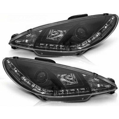 Přední světlomety, světla, lampy Peugeot 206, 1998-2002, LED Daylight, černé blac – Sleviste.cz