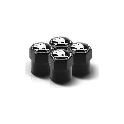 MJakes krytky ventilků hranaté černé pro vozy ŠKODA | Zboží Auto