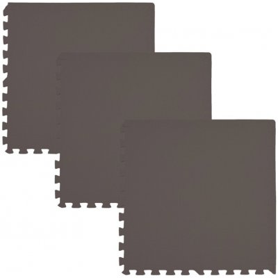 Divio Pěnový koberec MAXI COLOR 3 ks 62x62x1 cm hnědý