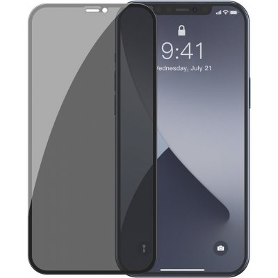 Baseus 2x tvrzené 0;3 mm Anti Spy iPhone 12 Pro / iPhone 12 černé (SGAPIPH61P-TG01) 6953156228917 – Zboží Živě