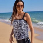 Plavkový tankiny top s potiskem Zebra čokoládová – Zboží Mobilmania