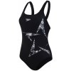 Speedo Star Racer Back Swimsuit Ladies black white