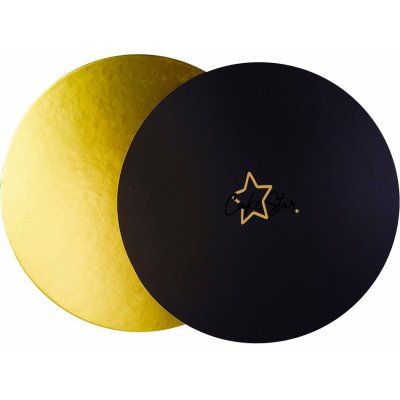 Podložka pod dort kulatá černo zlatá 32cm x 3mm - Decora Decora – Zboží Mobilmania