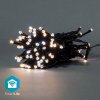 Vánoční osvětlení SmartLife Nedis chytrý vánoční řetěz 50 LED 5 m venkovní IP65 teplá studená bílá WIFILX02W50