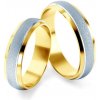 Prsteny Savicki Snubní prsteny dvoubarevné zlato půlkulaté SAVOBR53