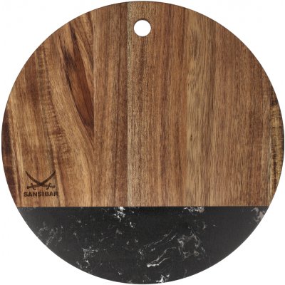 SANSIBAR Dřevěné prkénko (kulatý tvar/černá) – Zboží Mobilmania