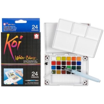 Sakura xncw24h Koi Water Colors sada 24 Akvarelových barev Koi s vodním štětcem – Zboží Dáma