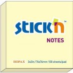 Bloček samolepicí Stick'n Hopax, 76x76 mm, žlutý, 100 lístků – Zboží Dáma