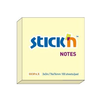 Bloček samolepicí Stick'n Hopax, 76x76 mm, žlutý, 100 lístků – Zboží Dáma