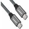 Premiumcord ku31cw2 USB-C M/M, 100W 20V/5A 480Mbps bavlněný oplet, 2m