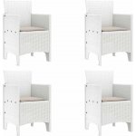 OMAXI 583253 Zahradní křeslo 4 ks Bílá 53 x 49 x 85 cm PP – Hledejceny.cz