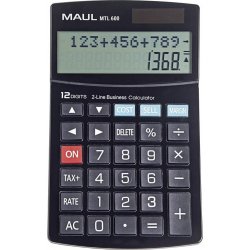 Maul MTL 600 stolní kalkulačka černá Displej (počet míst): 12 na baterii, solární napájení
